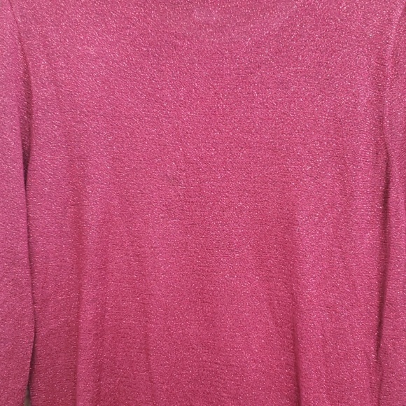Peck & Peck Dark Red Top Blouse Large Glitzy - Picture 8 of 8
